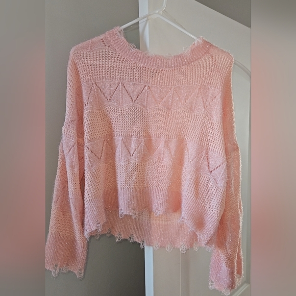 POL Sweaters - NWOT Pink shimmery/glittery POL sweater. Small